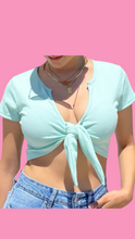 Load image into Gallery viewer, CROP KNOT TOP MINT