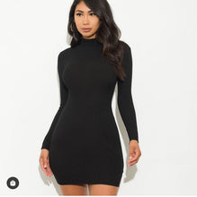 Load image into Gallery viewer, Ariana Turtle Neck Dress (Black)