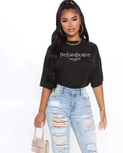 Load image into Gallery viewer, Inspired BLACK YSL TSHIRT