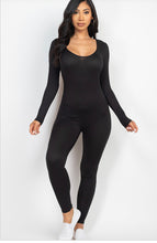 Load image into Gallery viewer, Long Sleeve Jumpsuit (BLACK)