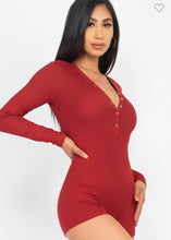 Load image into Gallery viewer, Lets Chill Romper long sleeve (Rust)VALENTINES ADDITION