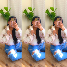 Load image into Gallery viewer, JADE PLAID FUR CROP COAT