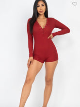 Load image into Gallery viewer, Lets Chill Romper long sleeve (Rust)VALENTINES ADDITION